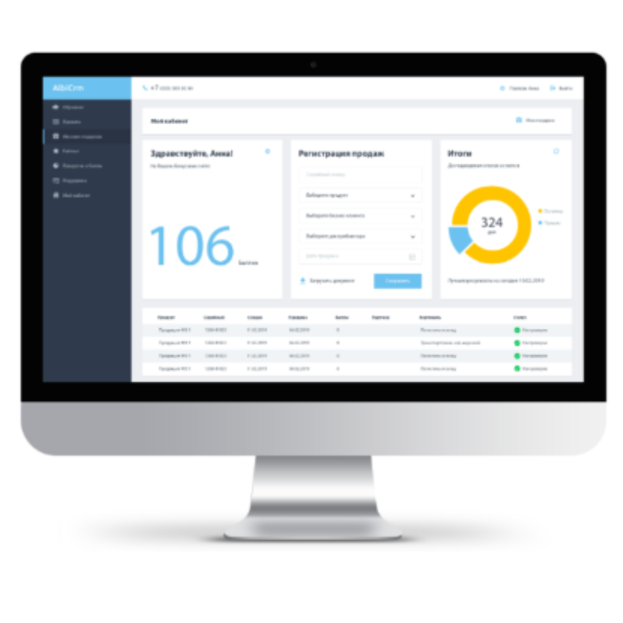 Preview of the AlbiPartner dashboard